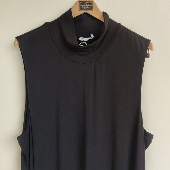 Good American Black Sleeveless Mock Neck Dress Size 5XL New With Tags - Picture 4 of 11